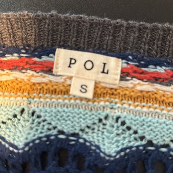 *SALE* POL Sweater Tank Charcoal Multi-Colored - Picture 3 of 3